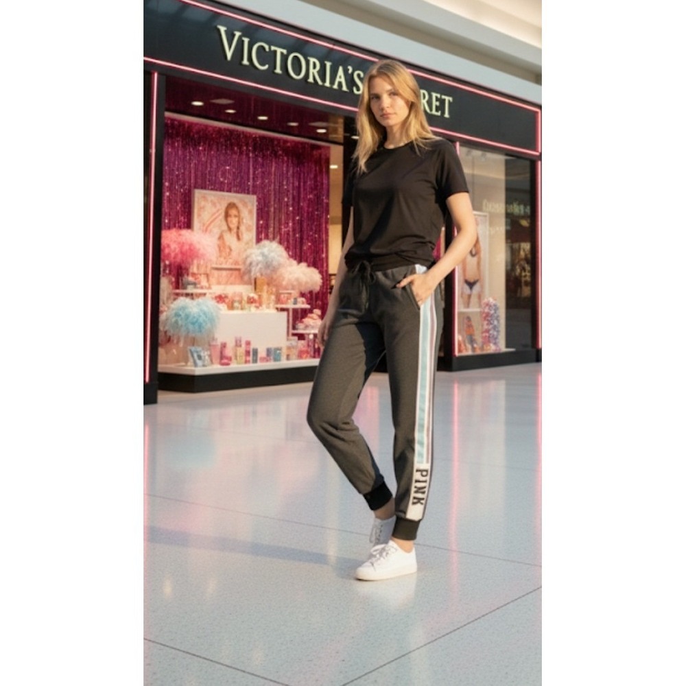 Y2K🩷vibes victoria's Secret PINK Striped Joggers Sweatpants 2000s Mall Rat